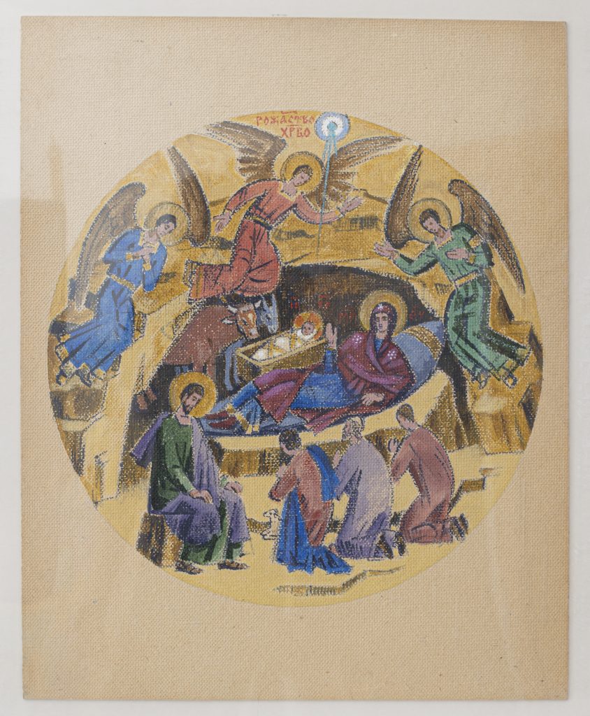 Mikuláš Klimčák - Narodenia Krista (tempera,50x40)