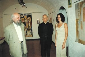 Mikuláš Klimčák - vernisáž výstavy v Ríme, s J.Em. Jozefom kardinálom Tomkom Júl 2000