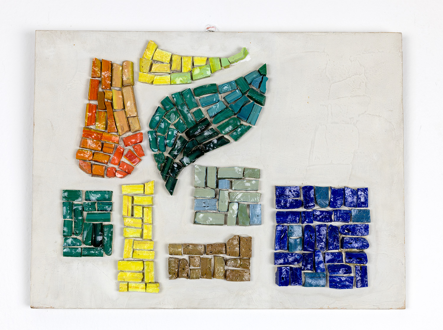 Mikuláš Klimčák - Mozaika 1967 (sklo - drevo 30x40)