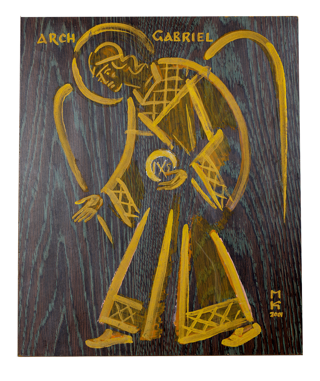 Mikuláš Klimčák - Archanjel Gabriel 2001 (tempera ikona - drevo 38x31,5)