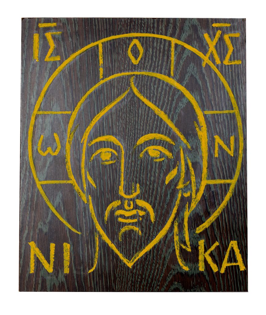Mikuláš Klimčák - Ježiš 2001 (tempera ikona - drevo 38x31,5)