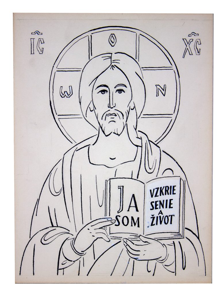 Mikuláš Klimčák - Ja som vzkriesenie 2005 (kresba na kartóne 30x22)