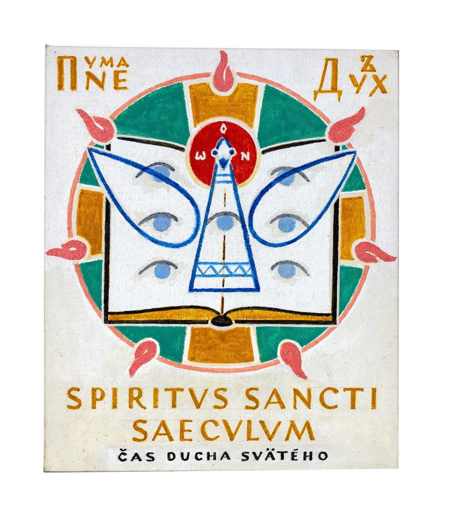 Mikuláš Klimčák - Čas ducha svätého 1993 (tempera - kartón 30x25)