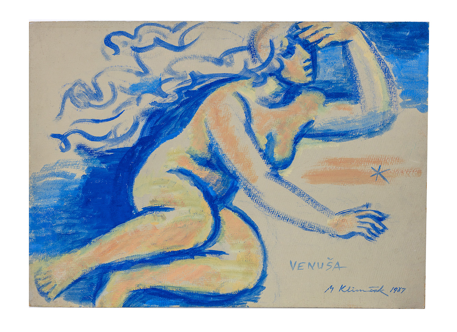 Mikuláš Klimčák - Venuša 1987 (tempera - kartón 50x70)