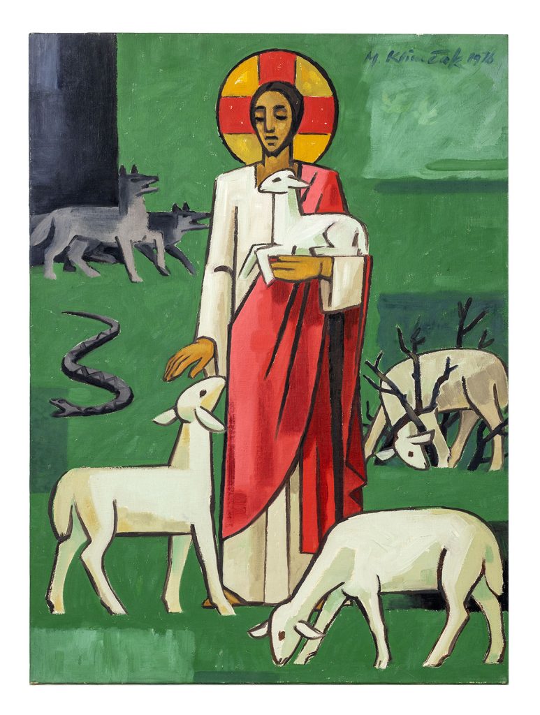Mikuláš Klimčák - Ja som dobrý pastier 1976 (olej - plátno, 73x54)