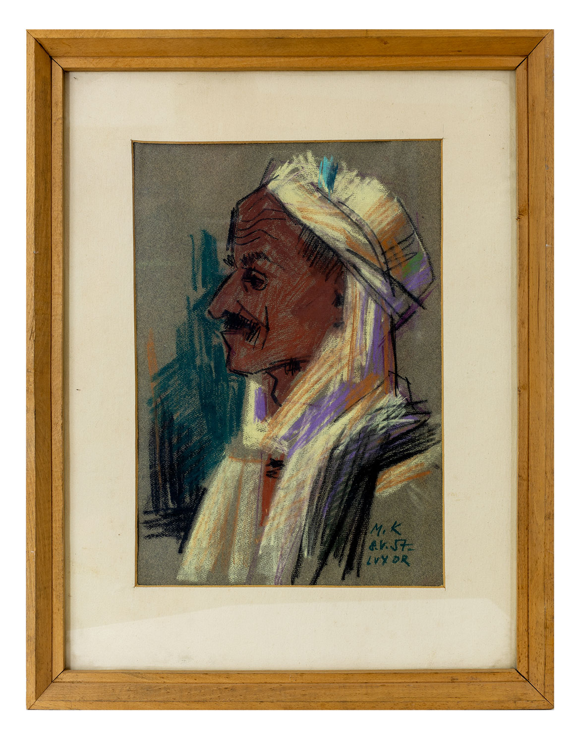 Mikuláš Klimčák - Portrét muža Luxor 1957 (pastel 50x47)