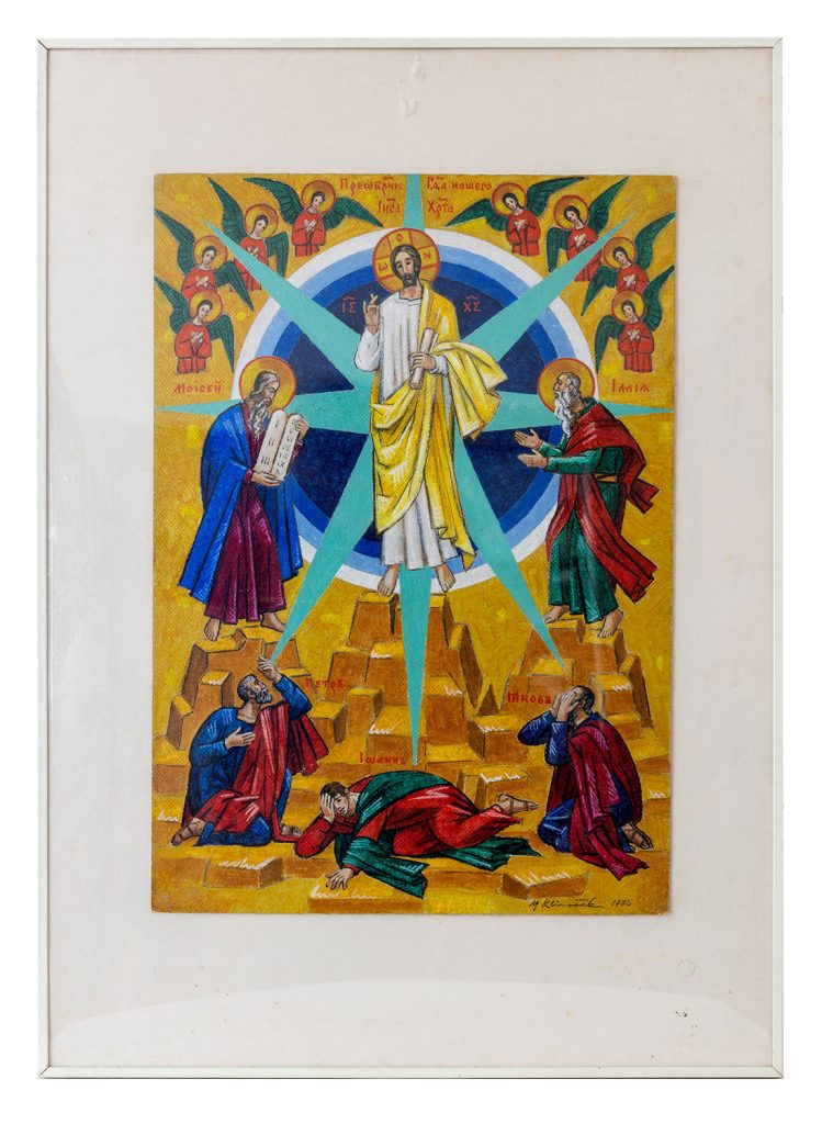 Mikuláš Klimčák - Kristus 1986 (tempera 70x50)