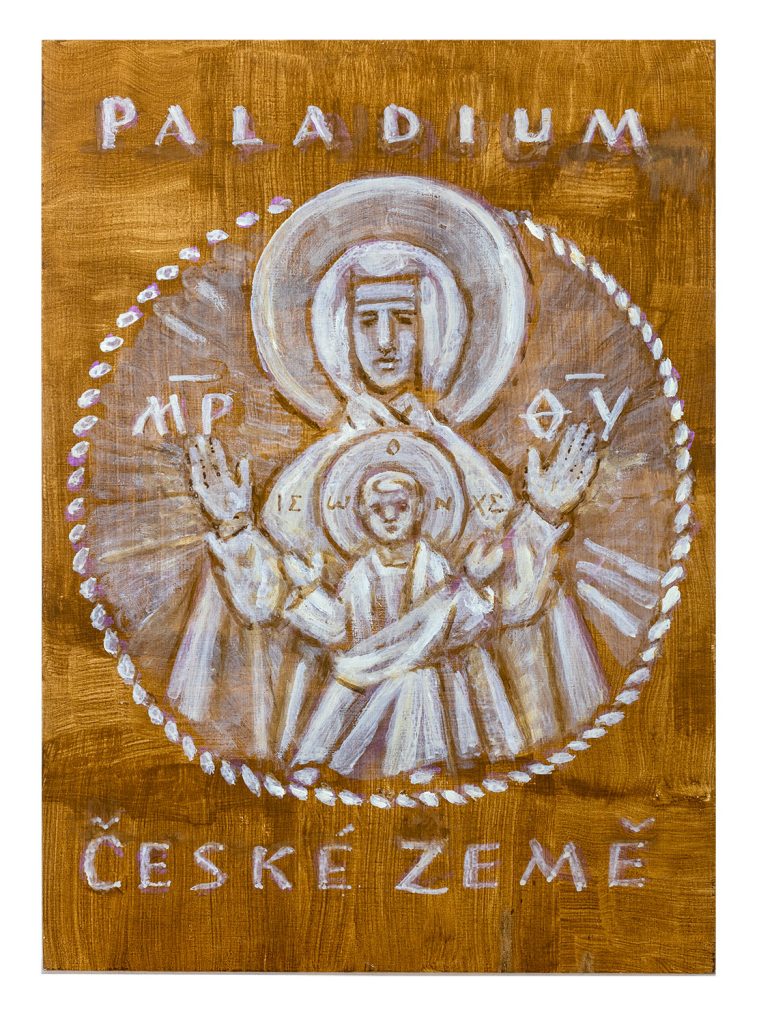 Mikuláš Klimčák - Paladium české země 1992 (kartón-akryl, 70x50)
