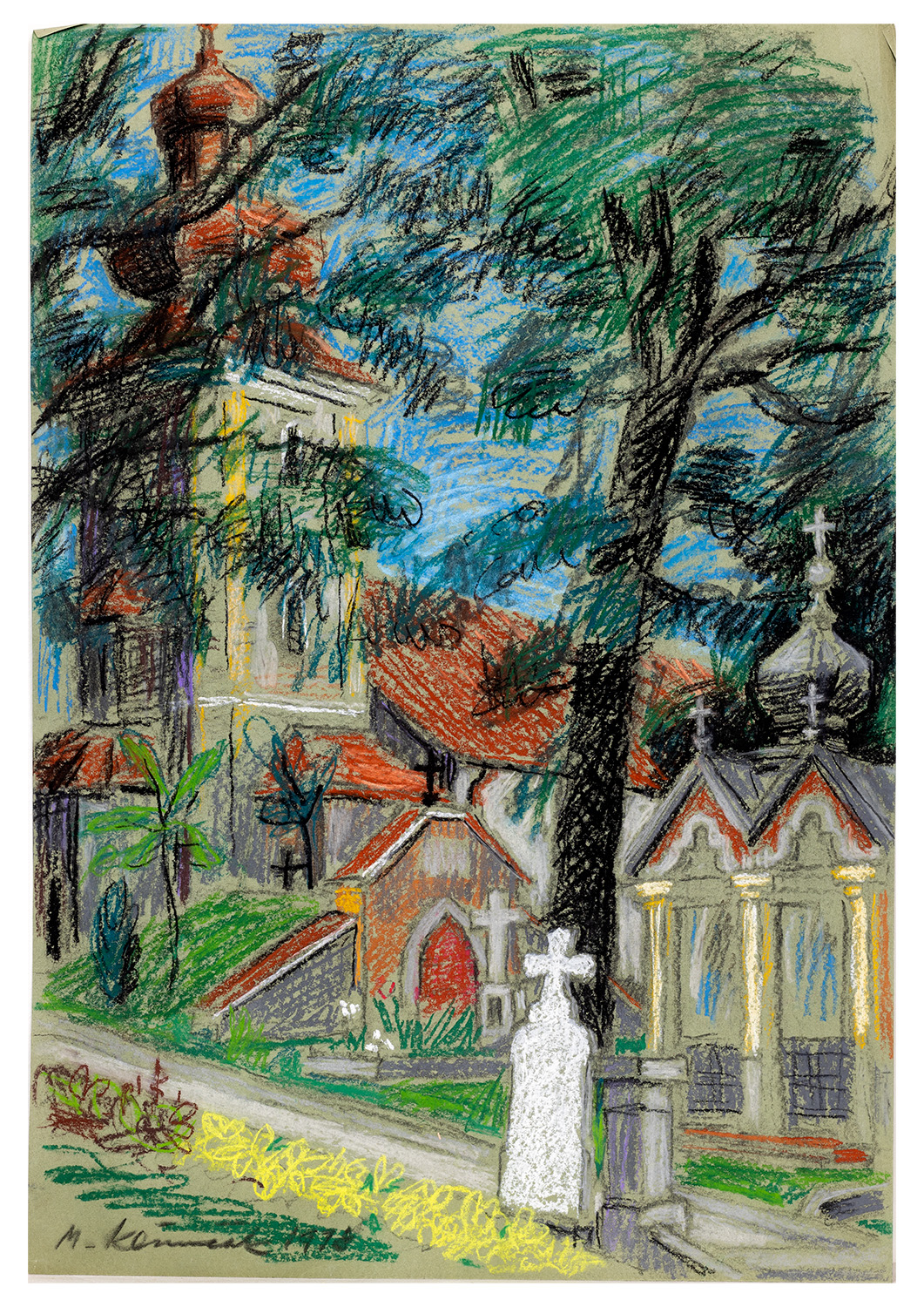 Mikuláš Klimčák - Kostol1978 (pastel 62x45)