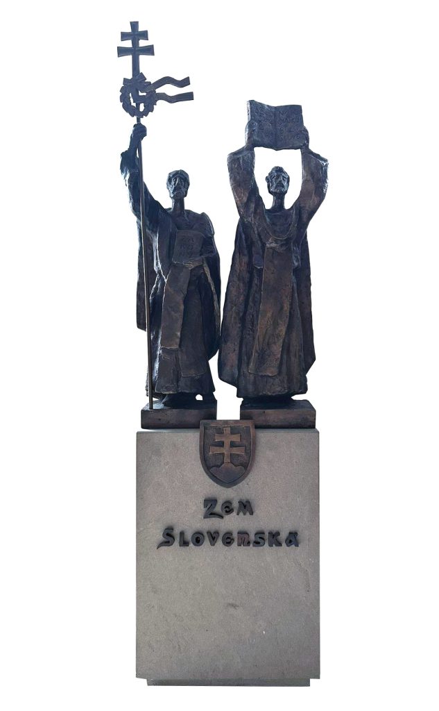 Mikuláš Klimčák - Cyril a Metod (súsošie, bronz, návrh na pamätník, 70x38)